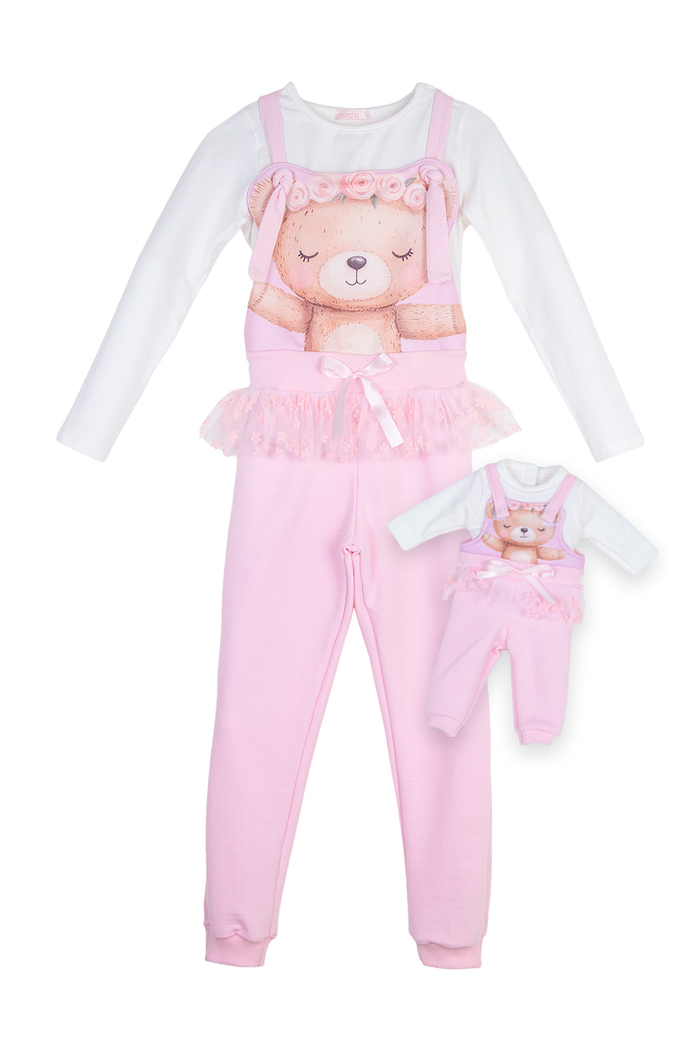 Conjunto macacão urso bailarina