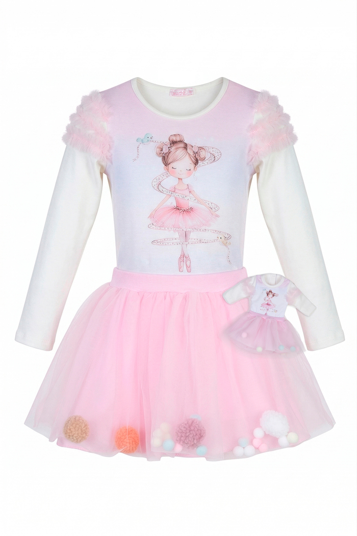 Conjunto ballet tutu com pompom