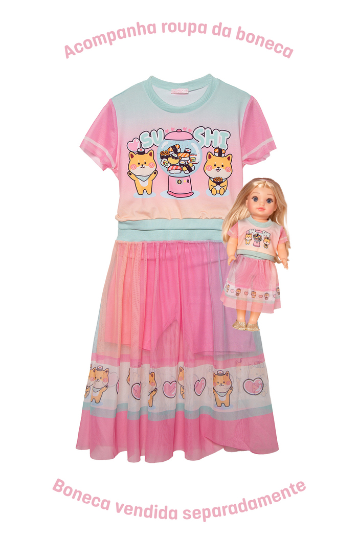 Conjunto sushi com saia midi