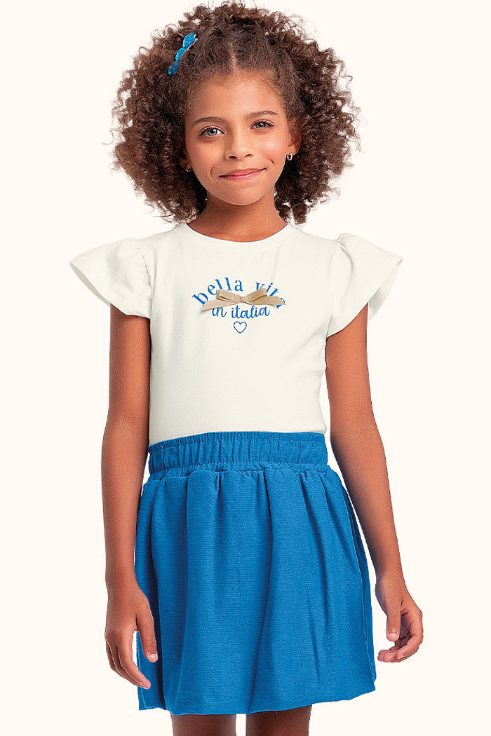 Blusa em cotton leve com laço decorativo