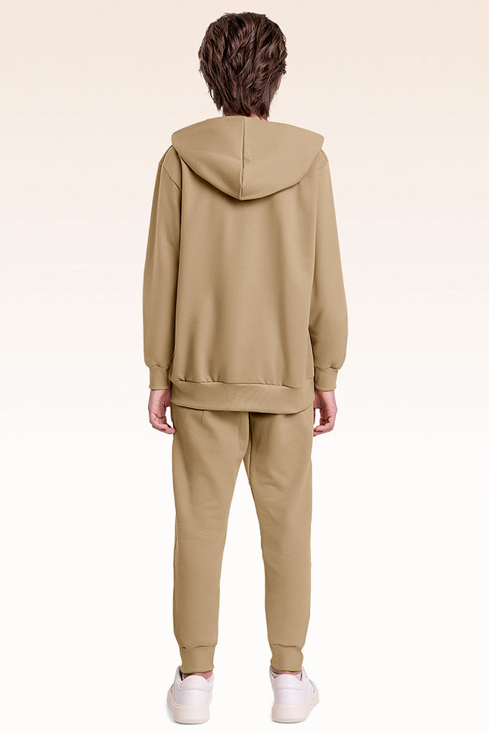 Conjunto jaqueta com capuz e calça