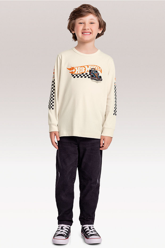 Camiseta manga longa Hot Wheels