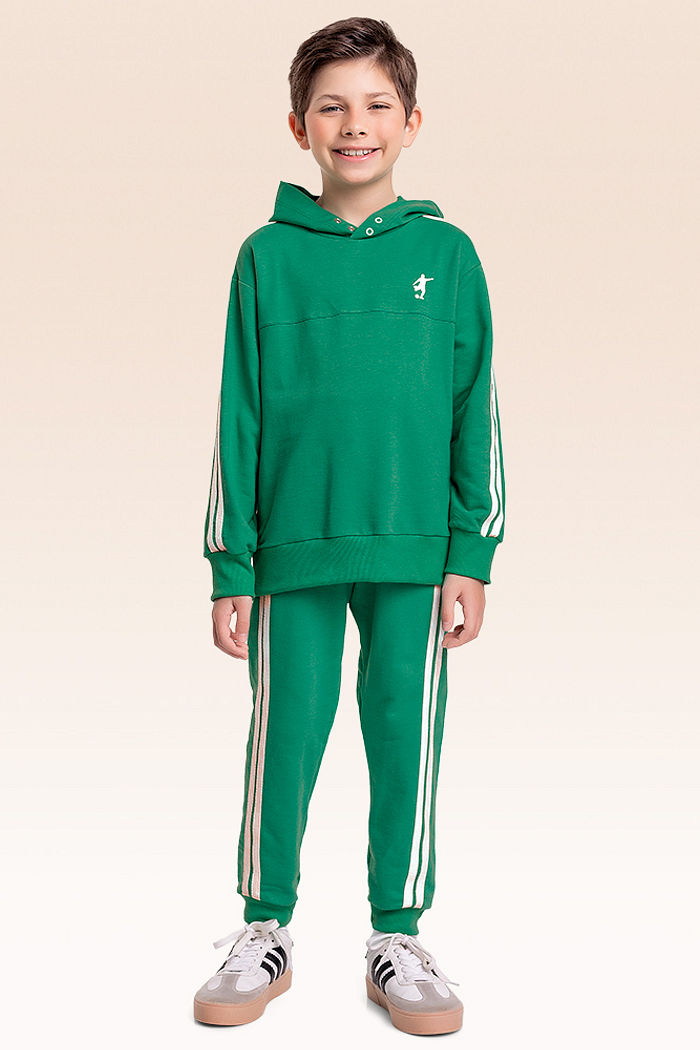 Conjunto blusão com capuz e calça