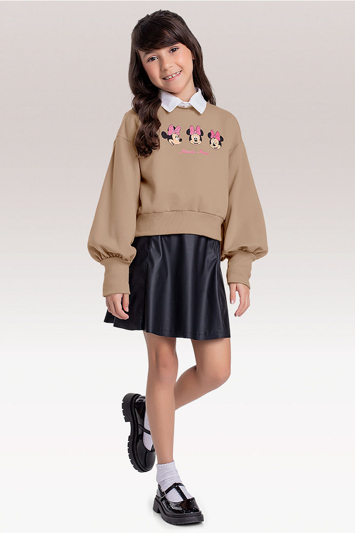 Blusão manga longa em moletom