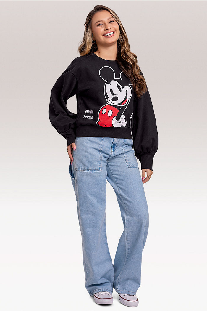 Blusão em moletom Mickey