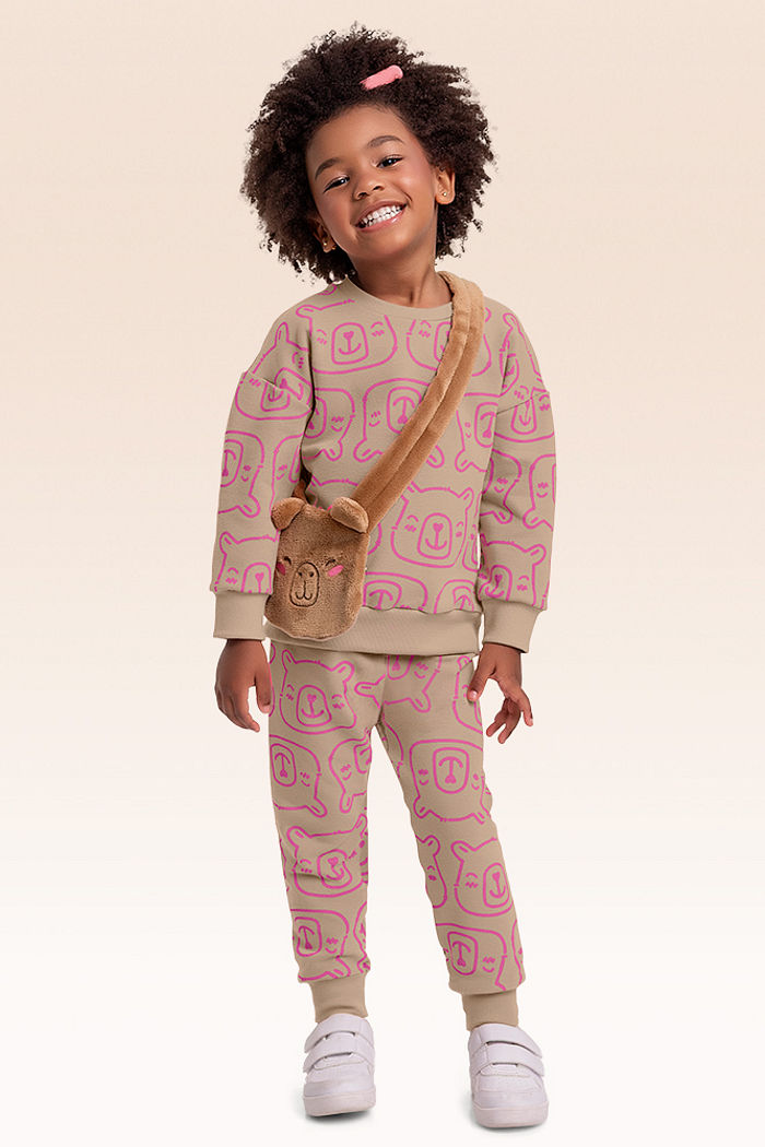 Conjunto blusão e calça em molecotton