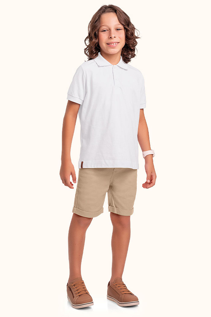 Camisa polo em malha piquet