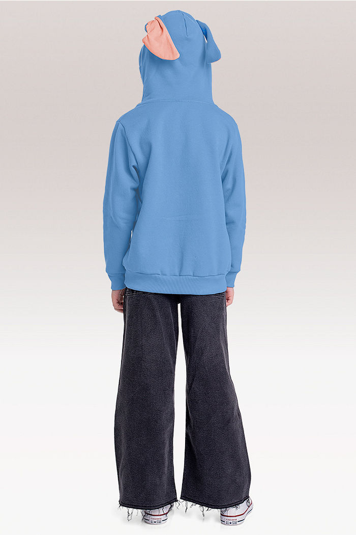 Blusão em moletom com capuz Lilo & Stitch