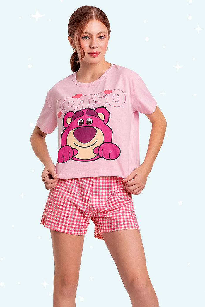 Conjunto pijama juvenil blusa short Lotso