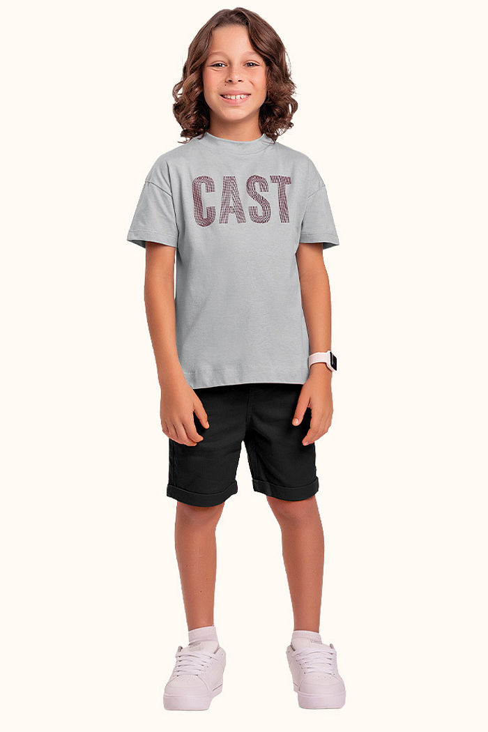Camiseta em meia malha cast