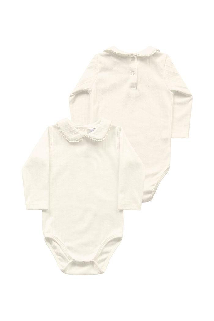 Body manga longa em malha pointelle