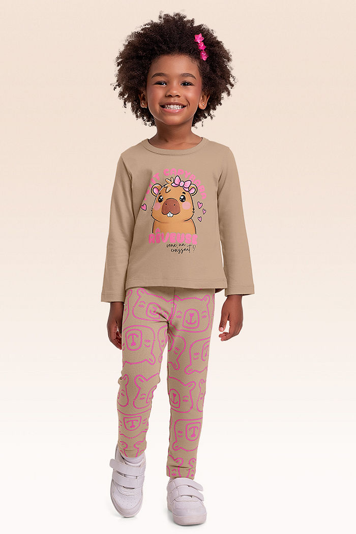 Conjunto blusa manga longa e legging