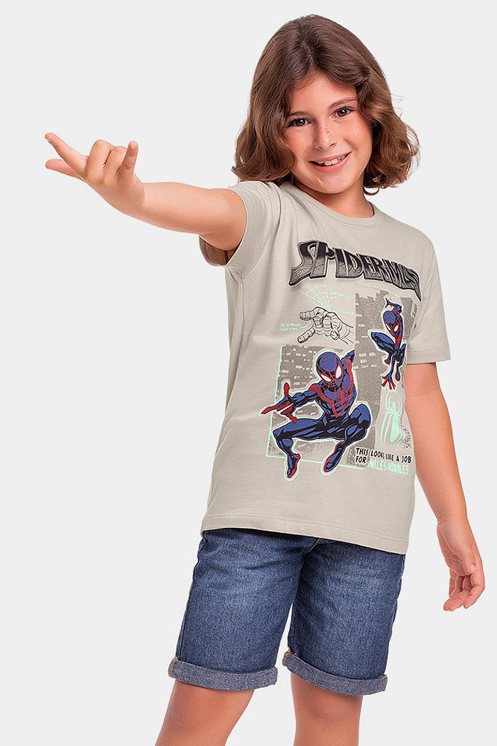 Camiseta manga curta infantil Spider-Man