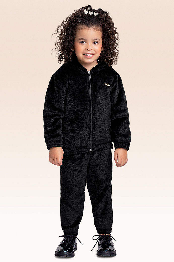 Conjunto jaqueta com capuz e calça