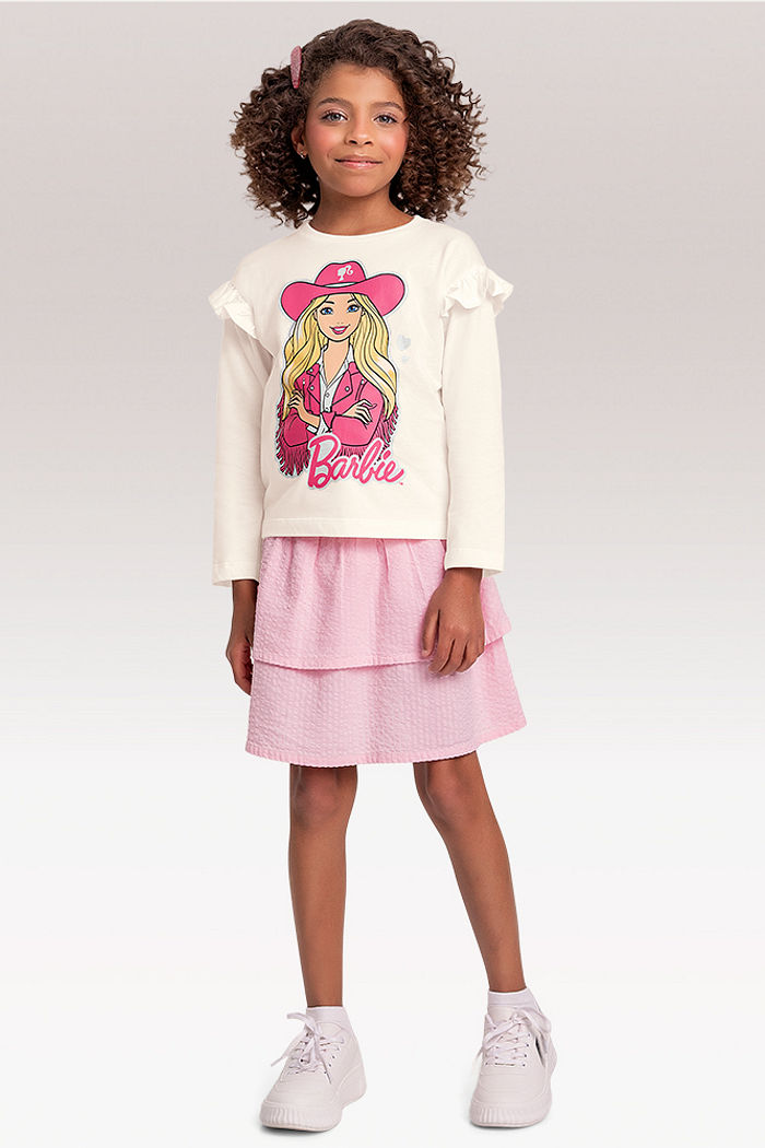 Blusa manga longa Barbie