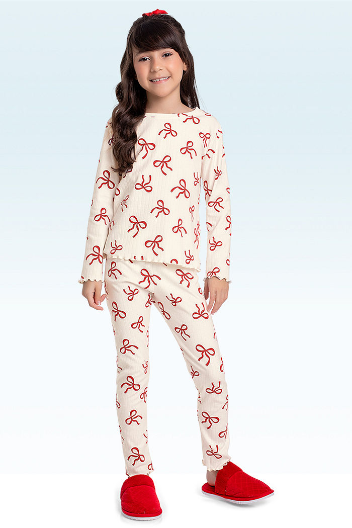 Conjunto pijama blusa manga longa e calça