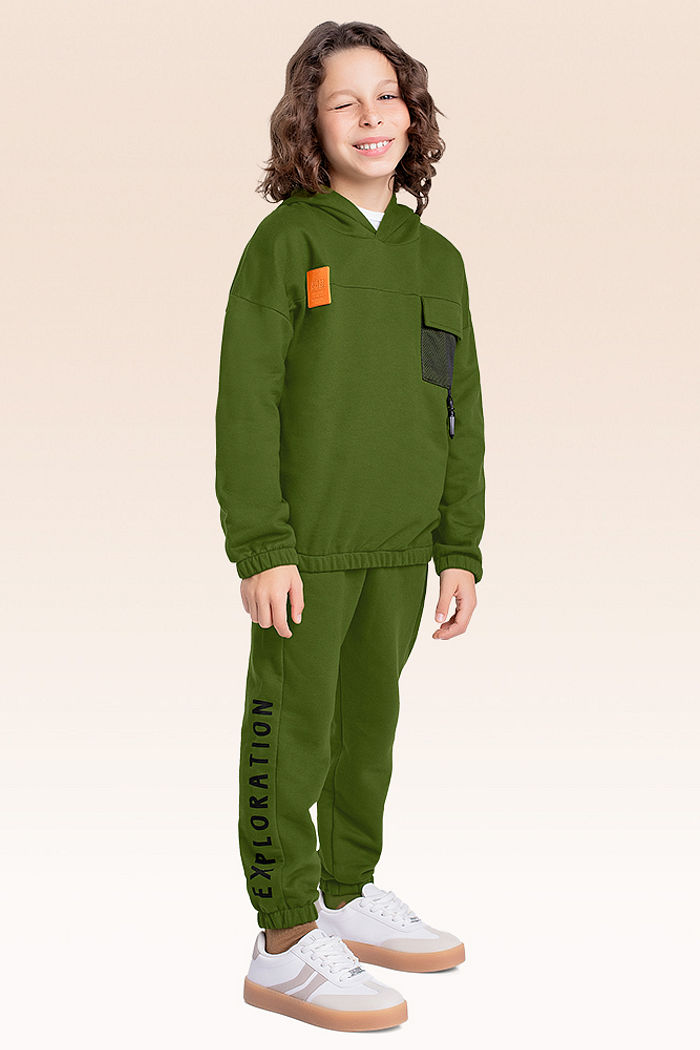 Conjunto blusão com capuz e calça