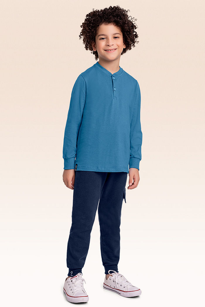 Camisa gola padre em meia malha