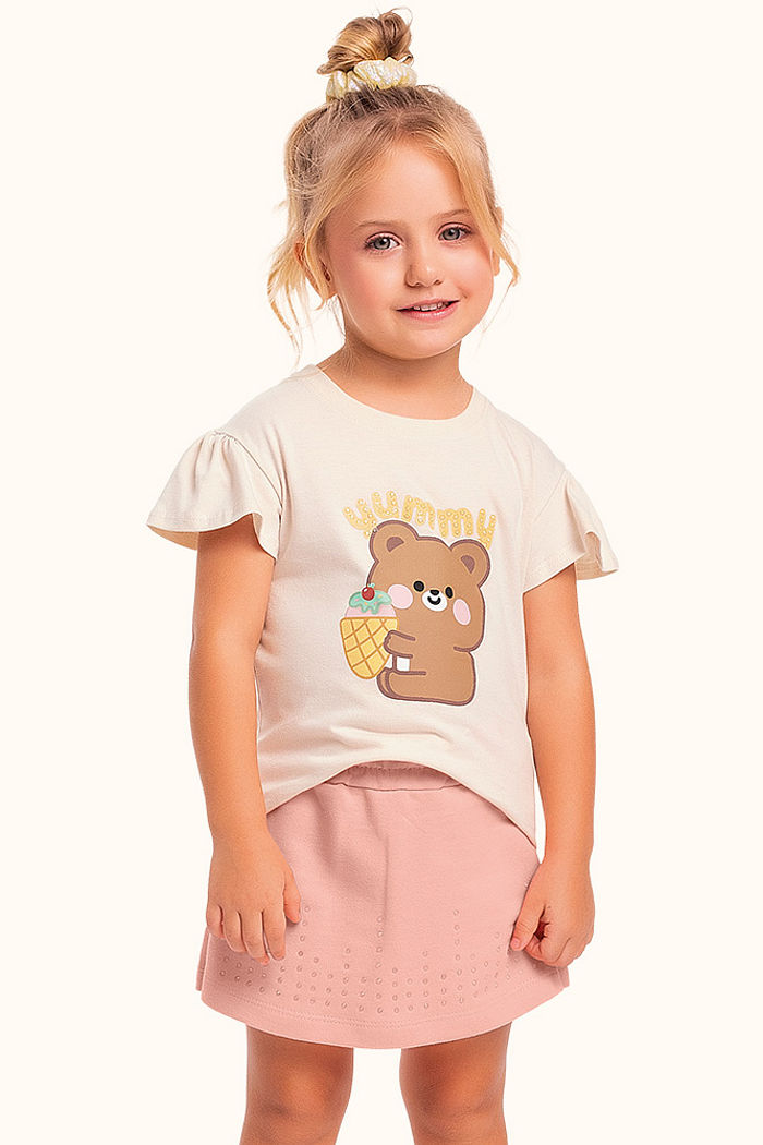 Conjunto blusa/short saia com strass