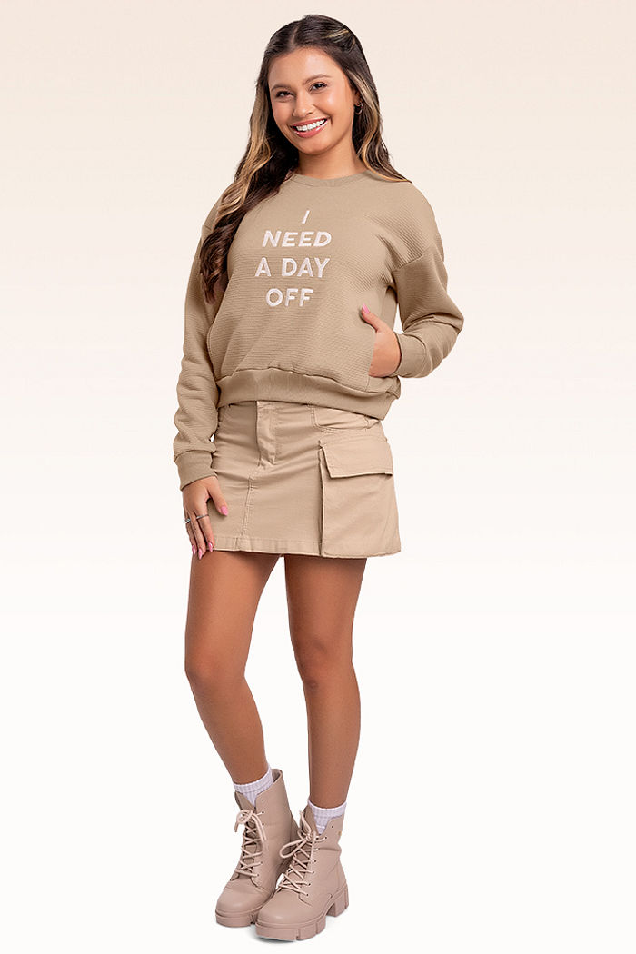 Blusão em moletom lótus