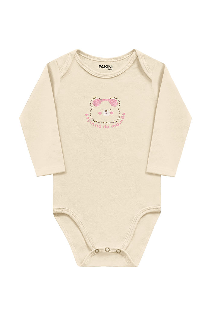 Body manga longa em suedine