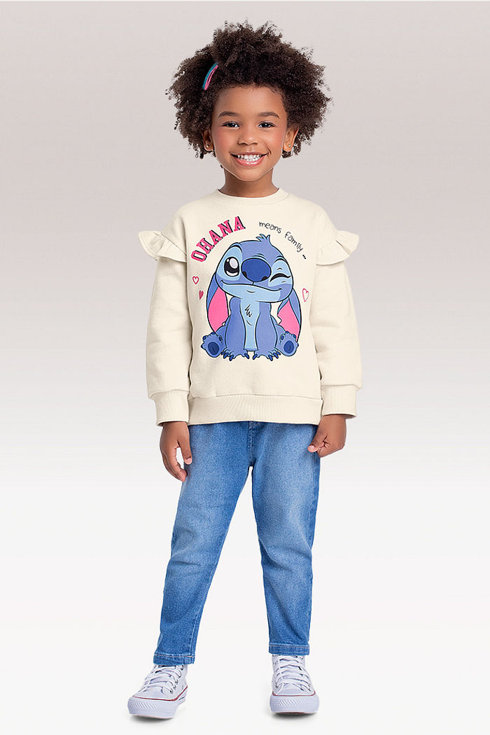 Blusão em moletom Lilo & Stitch