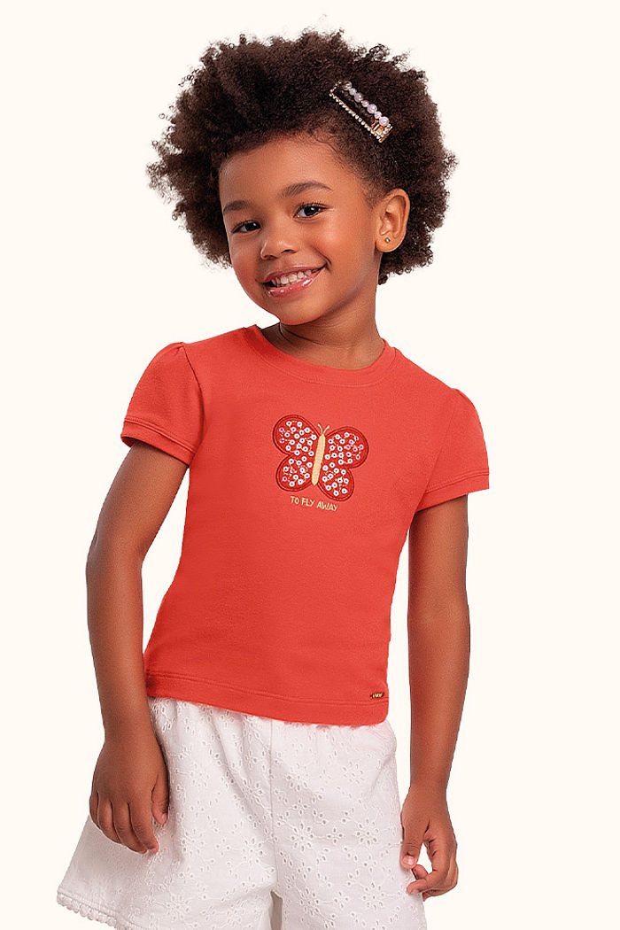 Blusa em cotton leve borboleta