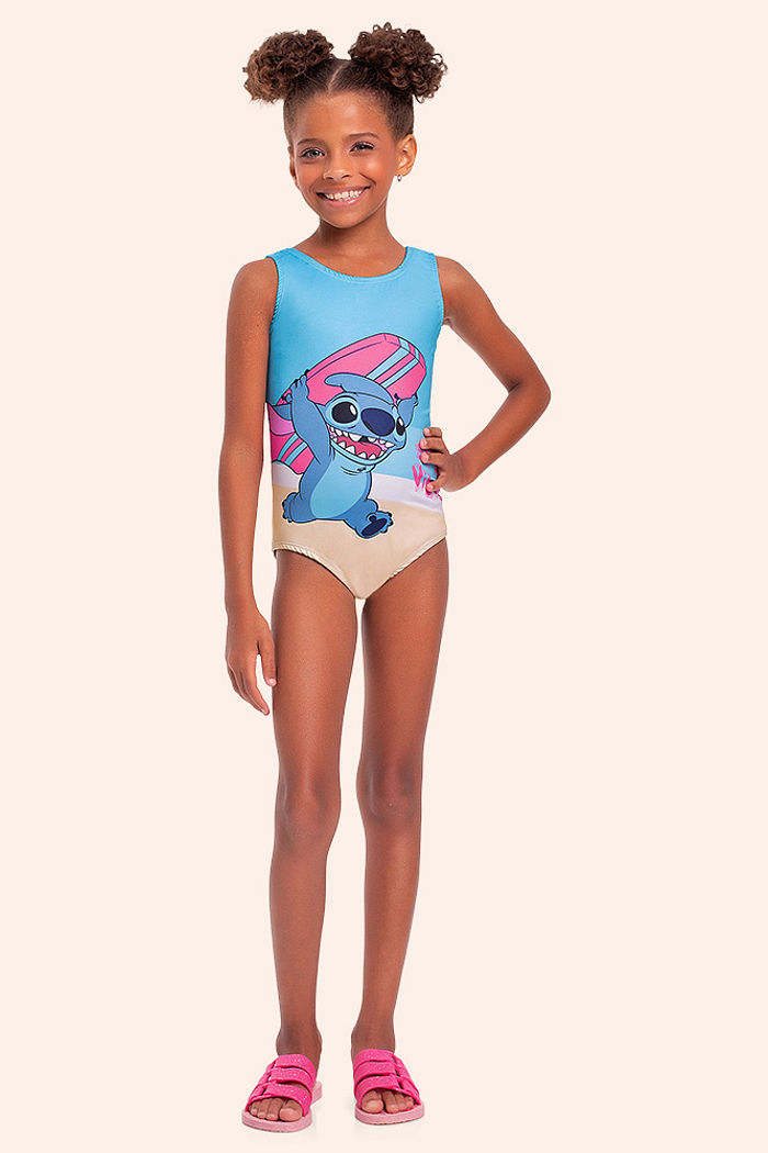 Maiô infantil Stitch com proteção uv