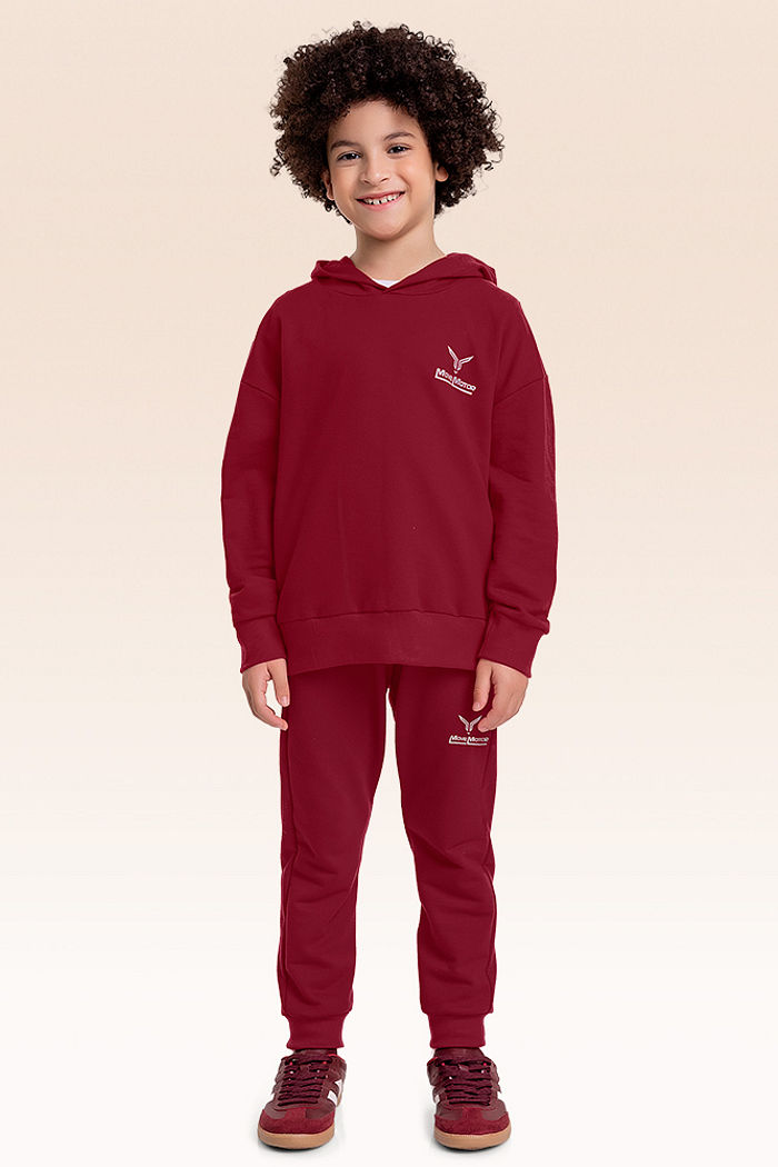 Conjunto blusão com capuz e calça