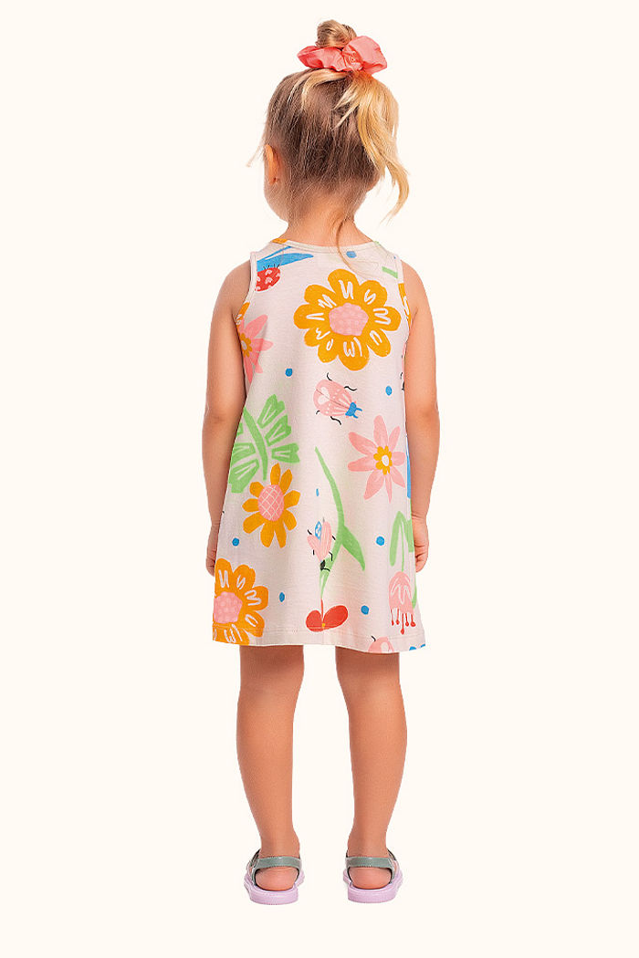 Vestido regata verão estampa vibrante