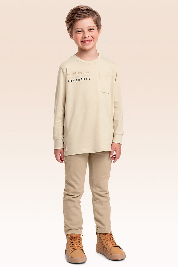 Camiseta manga longa em meia malha