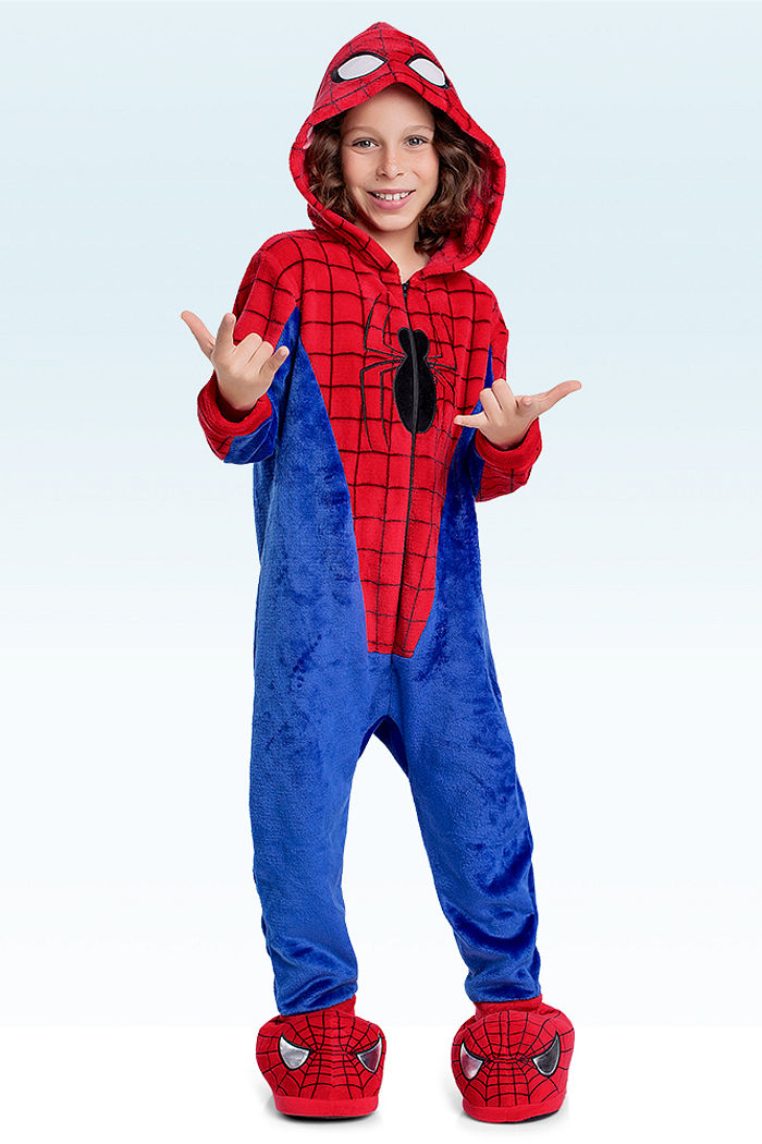 Kigurumi homem aranha em fleece