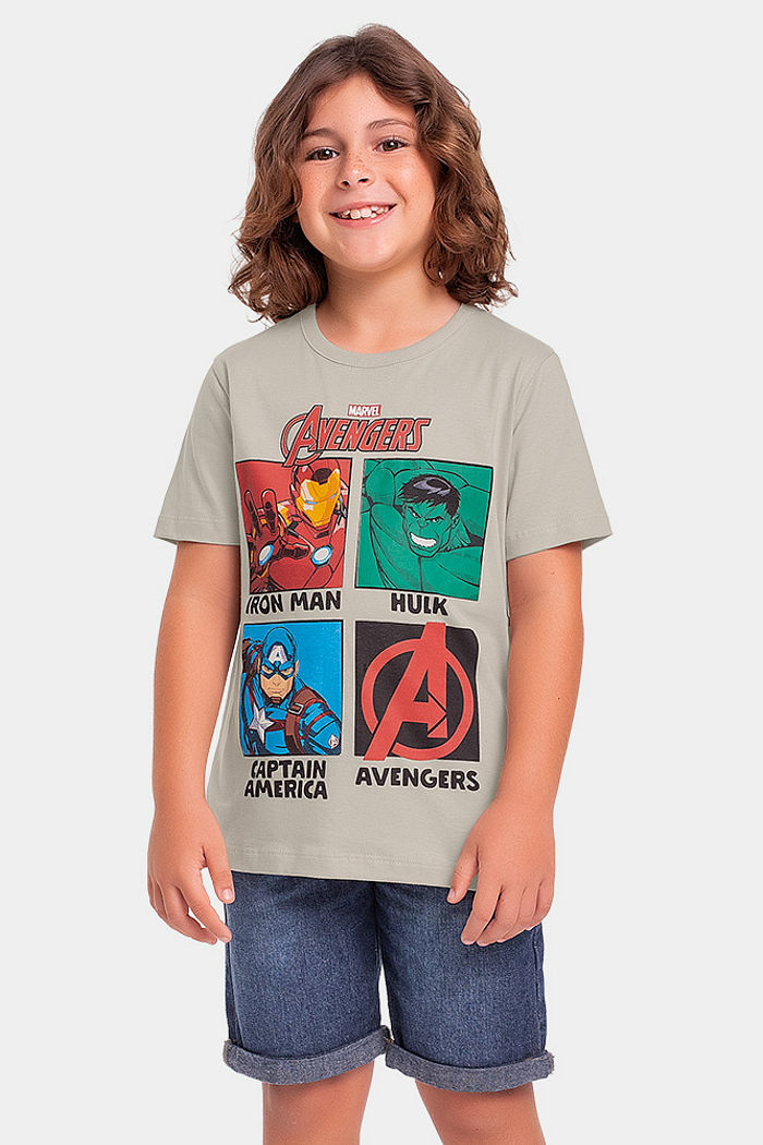Camiseta manga curta infantil Avengers