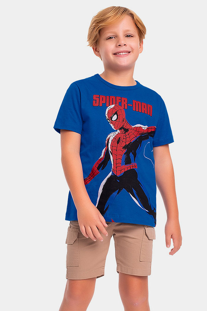 Conjunto infantil camiseta e máscara Spider-Man