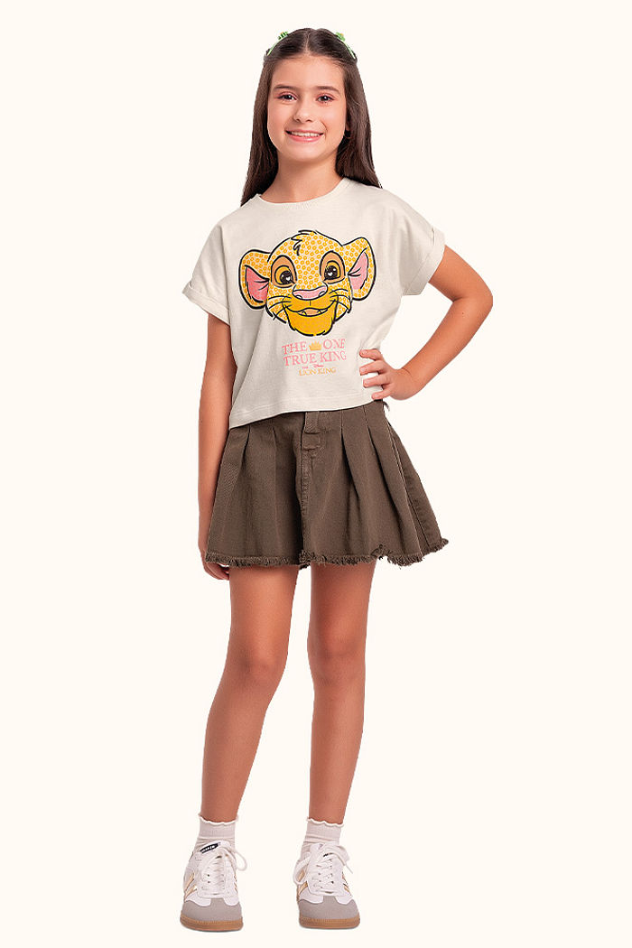 Blusa em meia malha rei leão com glitter