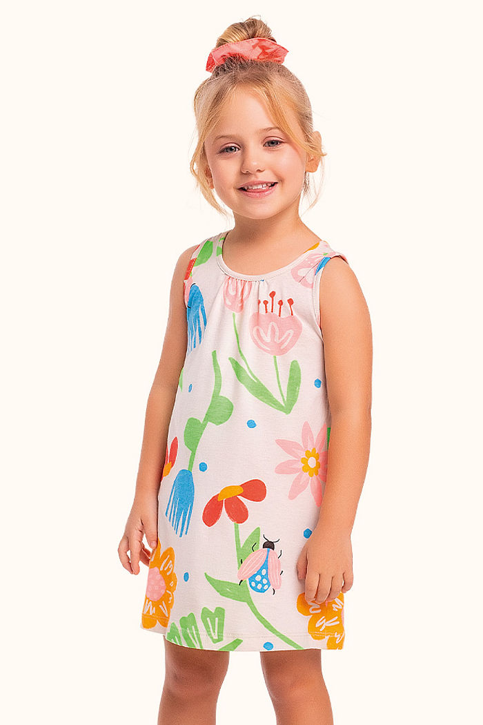 Vestido regata verão estampa vibrante