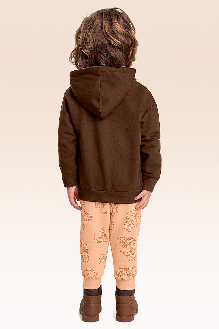 Conjunto blusão com capuz e calça Rei Leão