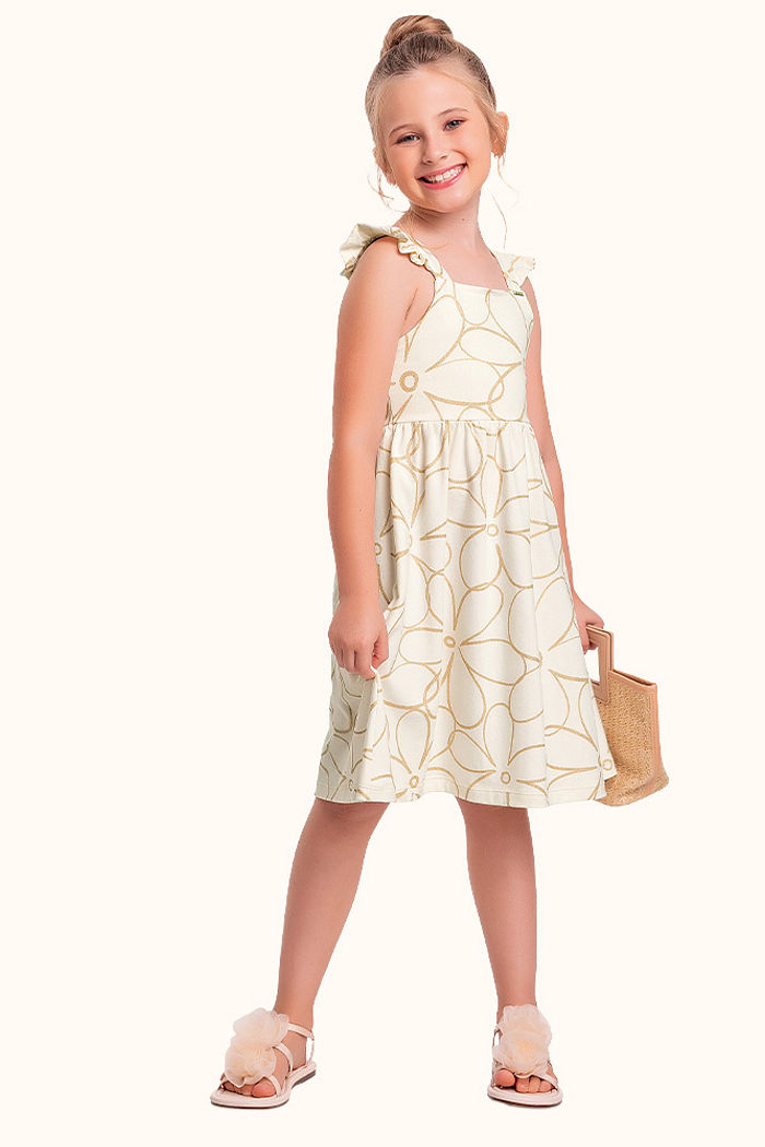 Vestido em cotton leve floral