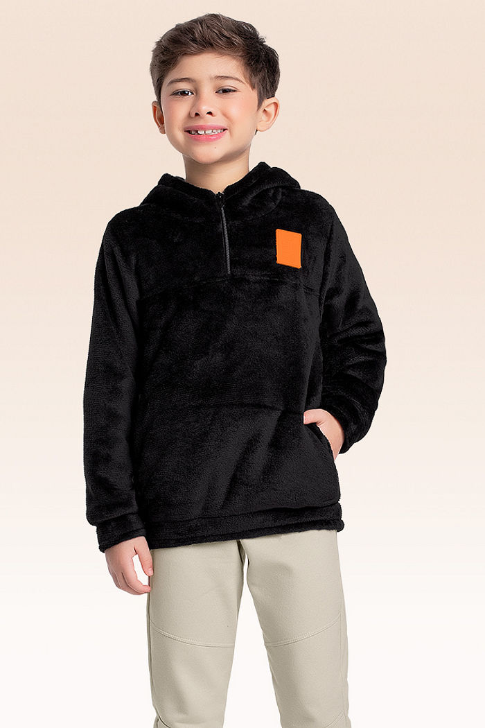 Blusão em moletom com capuz