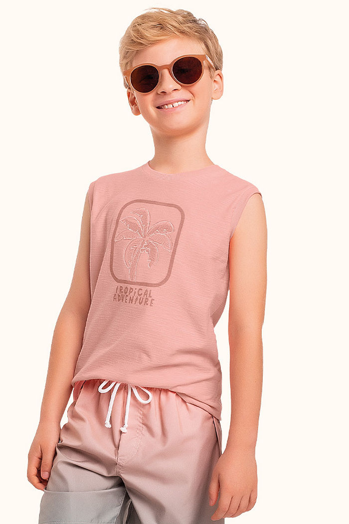 Regata em meia malha flamê palmeira