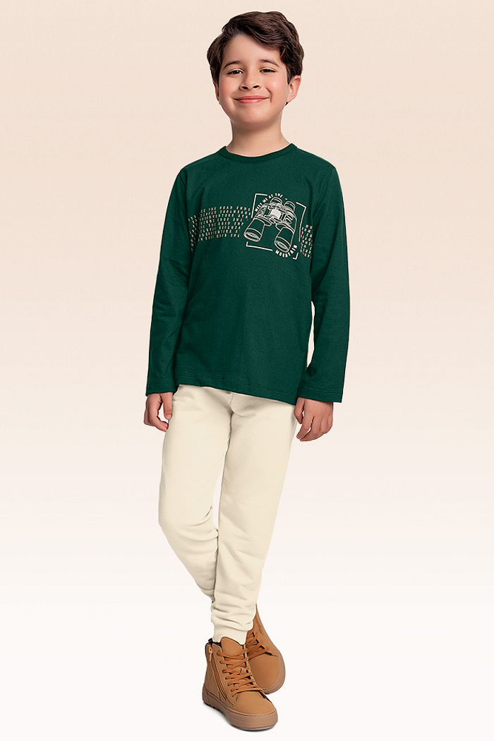 Conjunto camiseta manga longa e calça