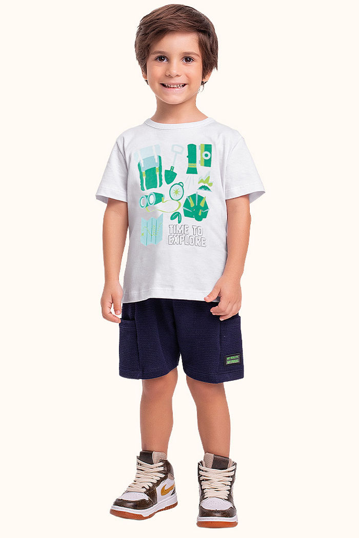 Camiseta em meia malha explorador