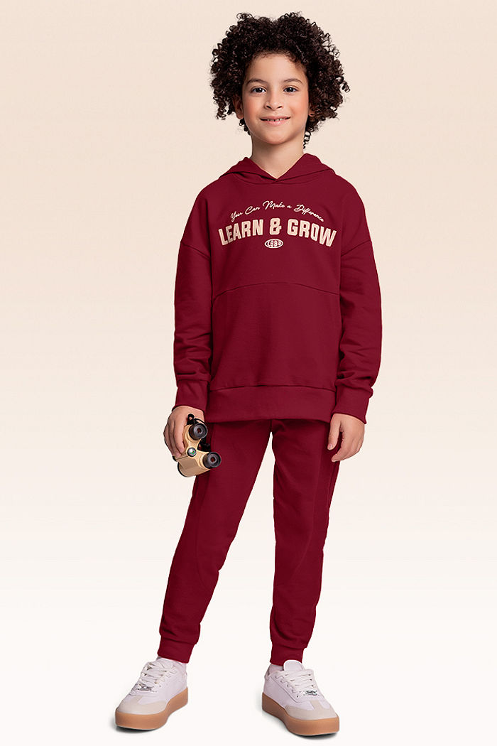 Conjunto blusão com capuz e calça