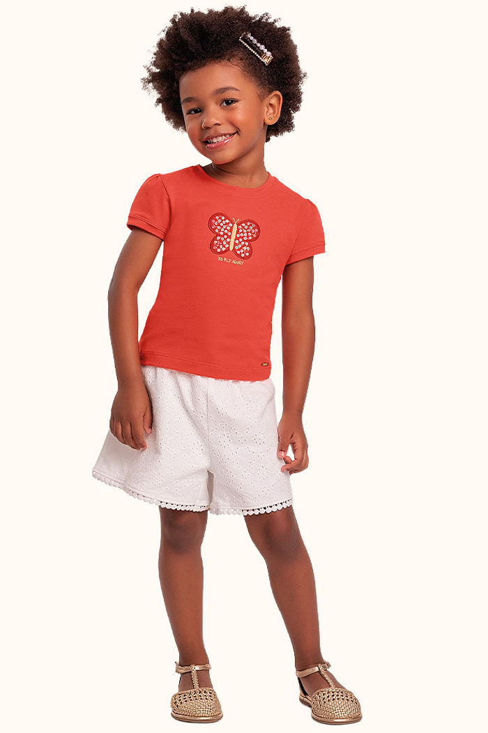 Blusa em cotton leve borboleta