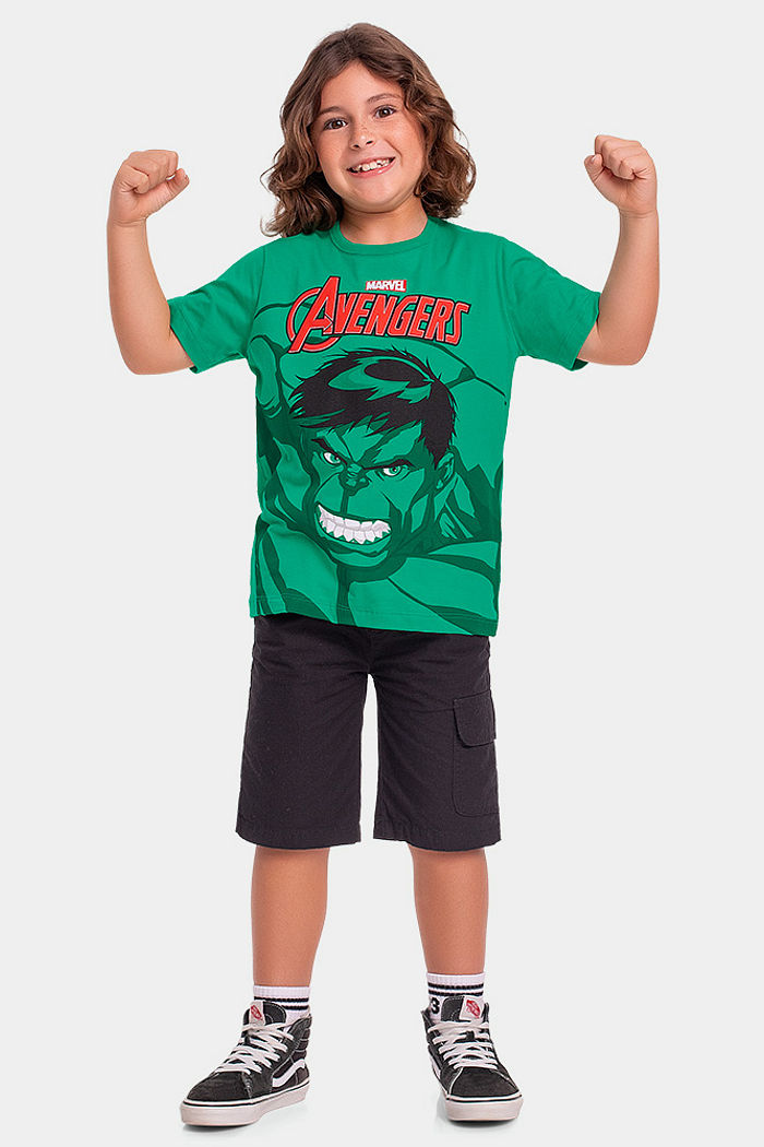 Camiseta manga curta infantil Avengers