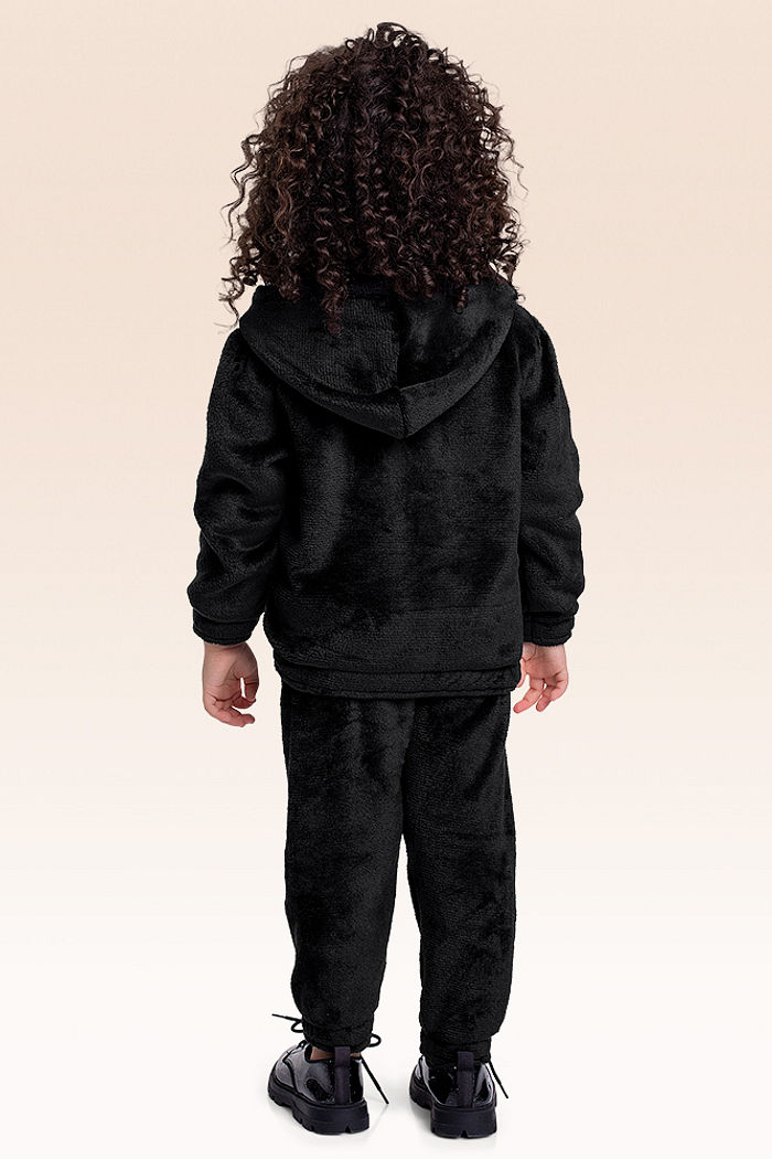 Conjunto jaqueta com capuz e calça