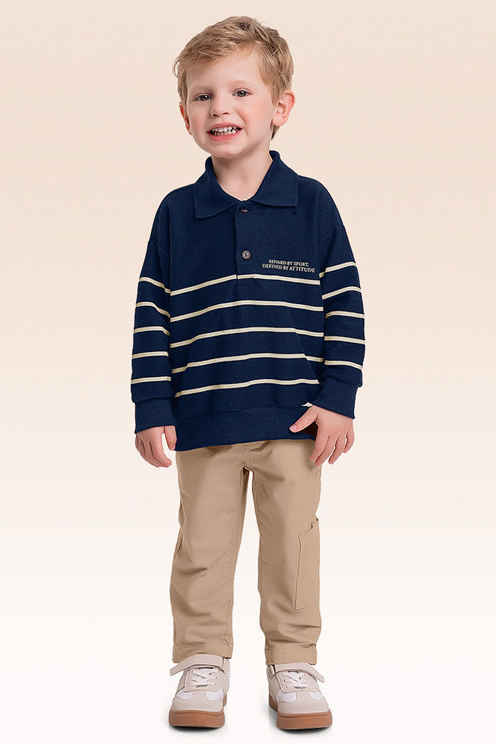 Blusão polo em moletom