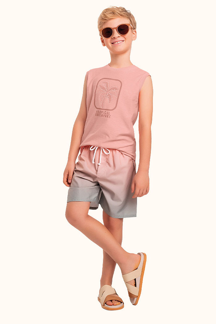 Regata em meia malha flamê palmeira