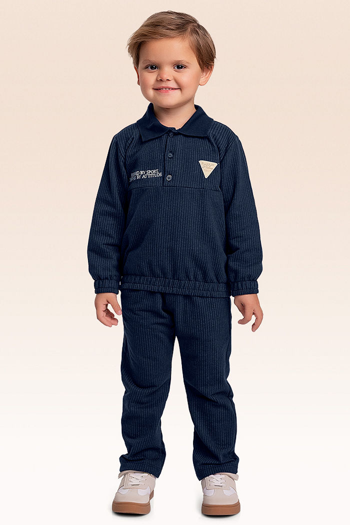 Conjunto blusão polo e calça