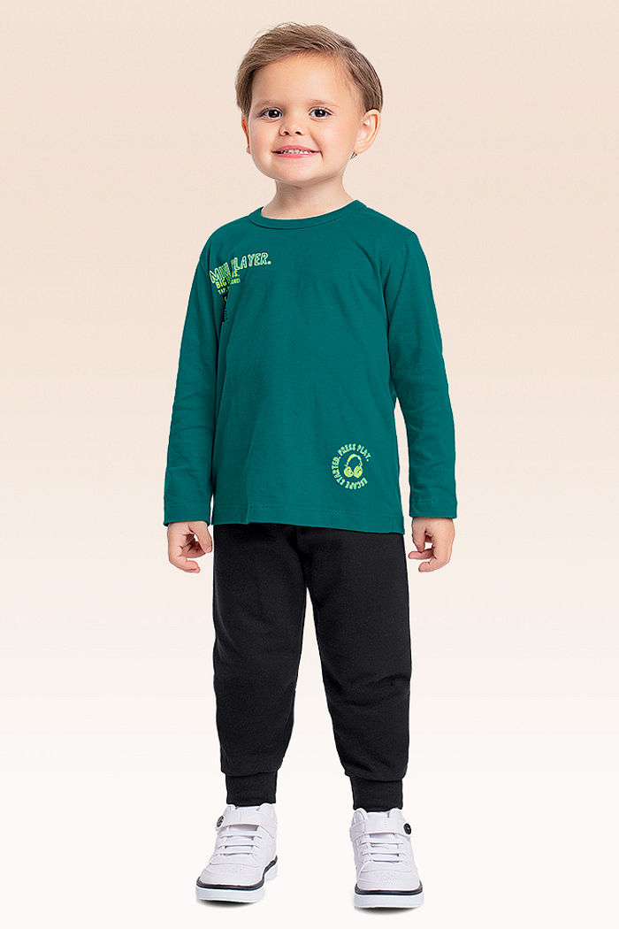 Conjunto camiseta manga longa e calça